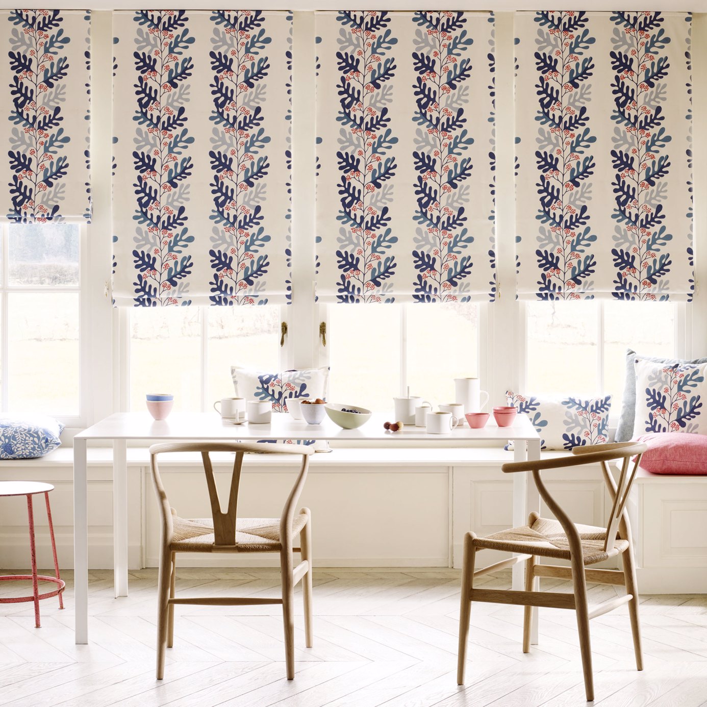 Malmo Slate/Berry Fabric by SAN